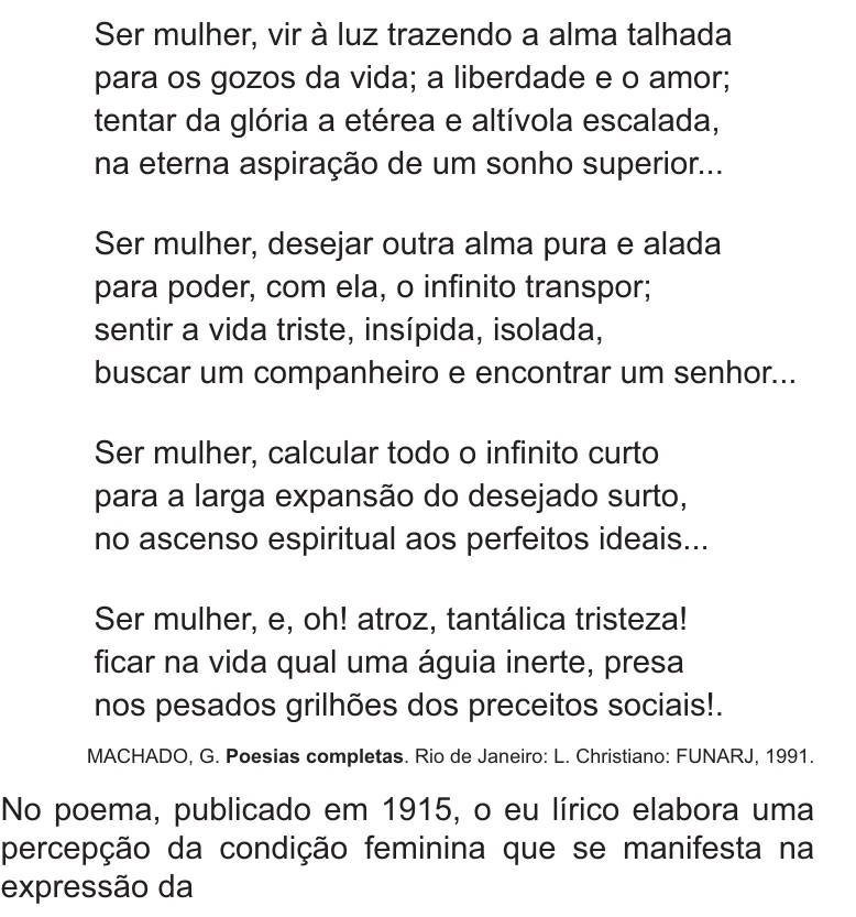 Enunciado original completo da questão 43 do ENEM 2021 - 1º Dia – Caderno 10 – Verde (Libras) – Aplicação Regular, página 19.