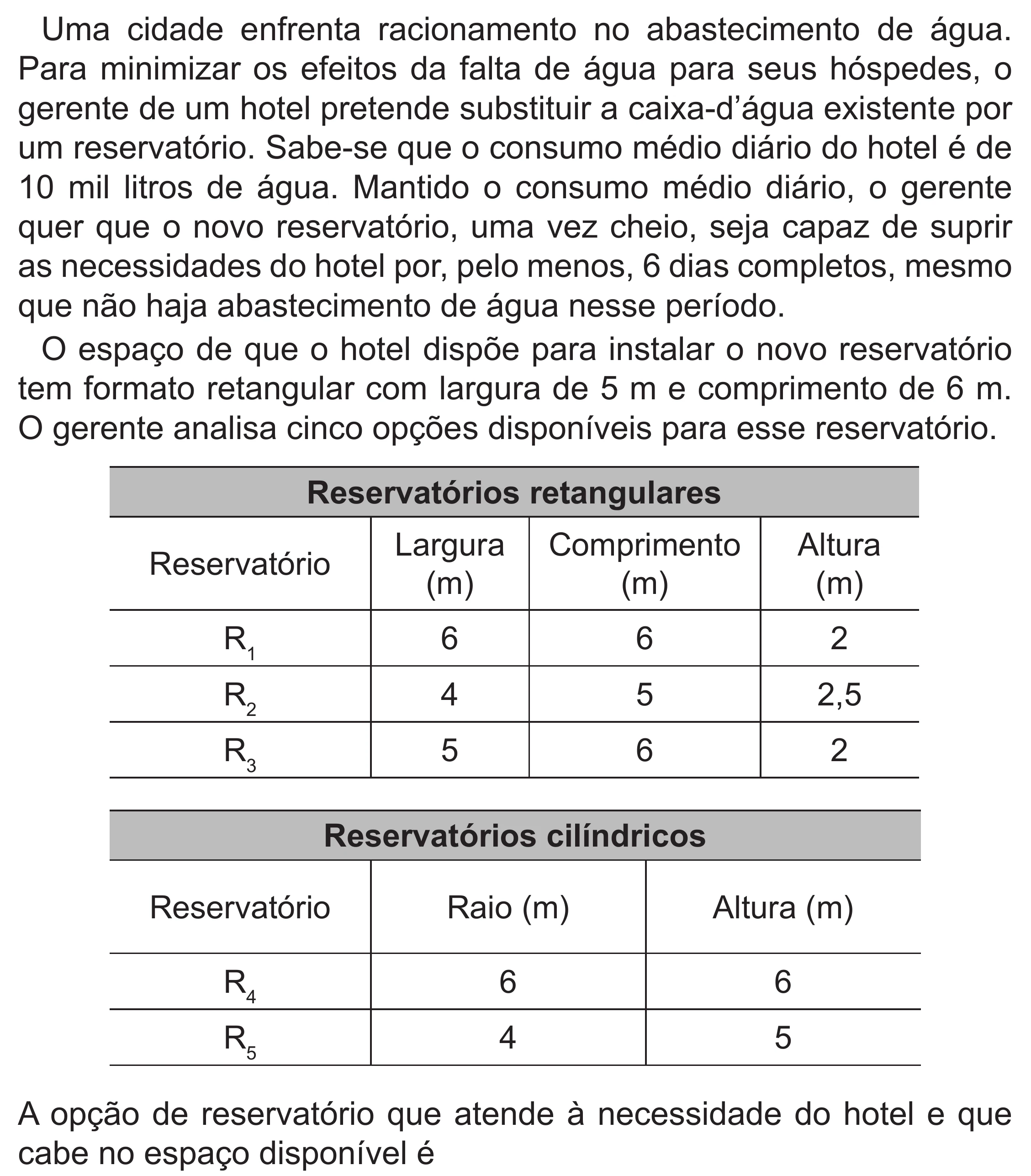 Enunciado original completo da questão 160 do ENEM 2022 - 2º Dia – Caderno 6 – Cinza (Superampliada) – Reaplicação/PPL, página 59.