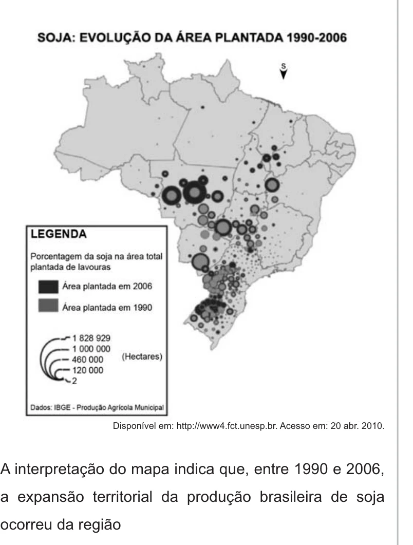 Enunciado original completo da questão 6 do ENEM 2010 - 1º Dia – Caderno 2 – Amarelo – Reaplicação/PPL, página 3.
