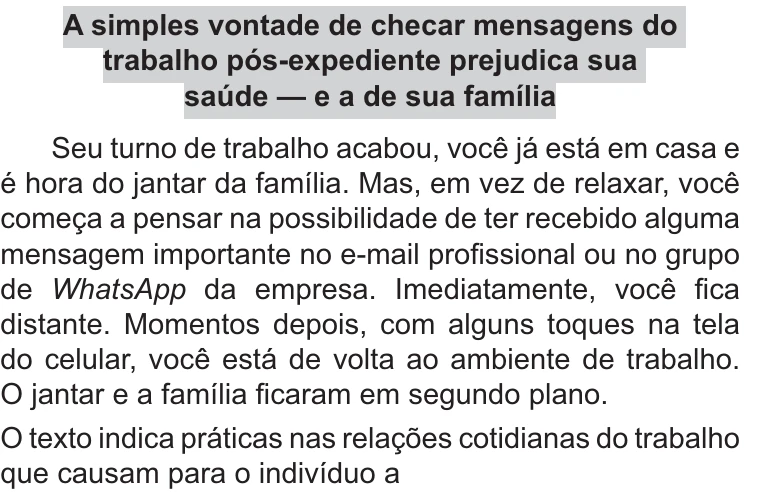 Enunciado original completo da questão 87 do ENEM 2021 - 1º Dia – Caderno 9 – Laranja (Braile e ledor) – Aplicação Regular, página 33.
