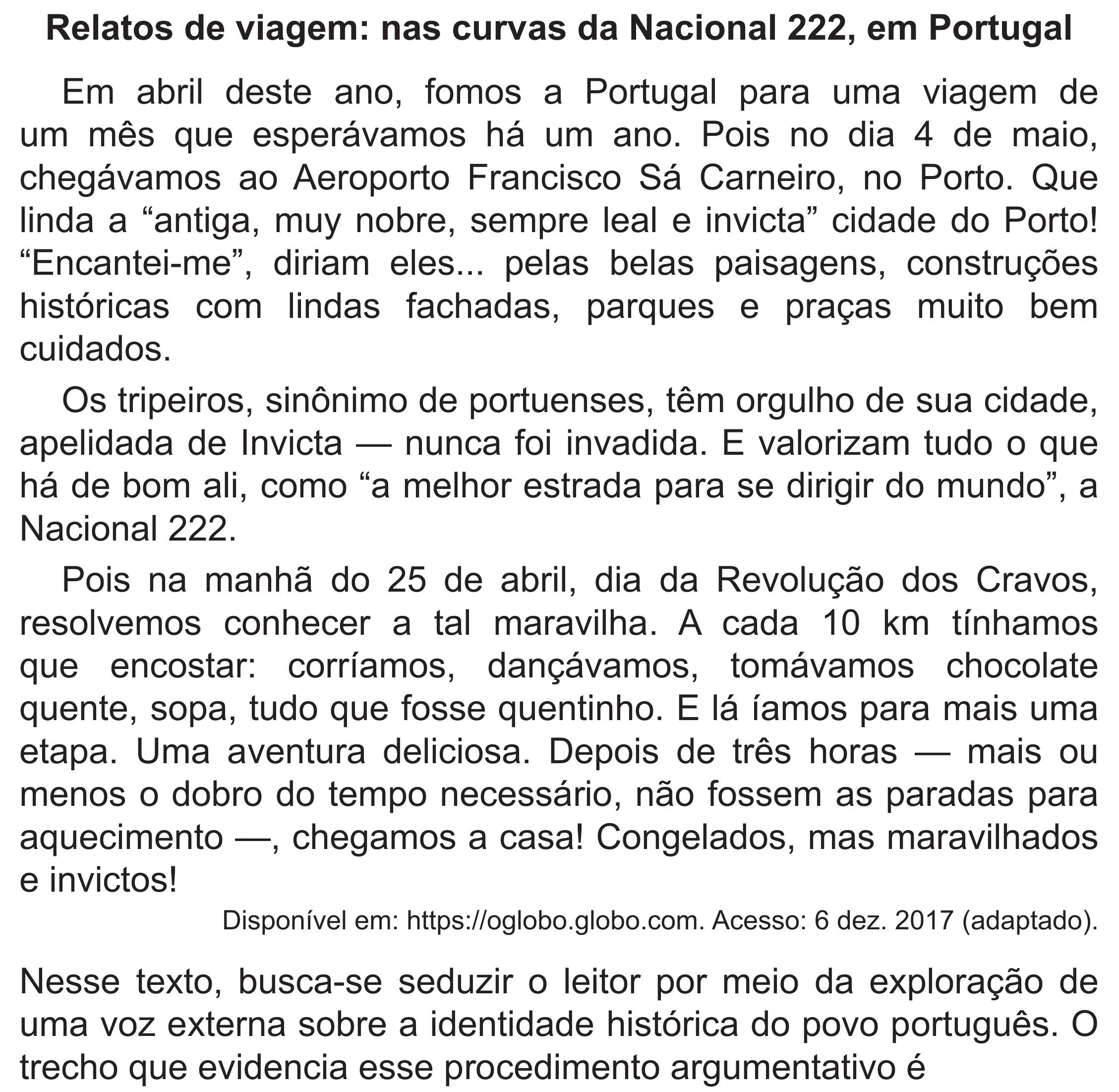 Enunciado original completo da questão 18 do ENEM 2020 - 1º Dia - Caderno 4 – Rosa (Superampliada) – Aplicação Regular, página 23.