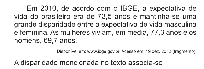 Enunciado original completo da questão 14 do ENEM 2014 - 1º Dia – Caderno 3 – Branco – Terceira aplicação, página 6.