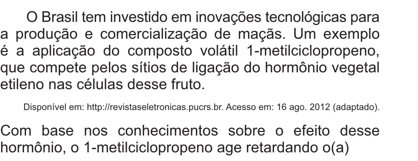 Enunciado original completo da questão 71 do ENEM 2014 - 1º Dia – Caderno 3 – Branco – Reaplicação/PPL, página 24.