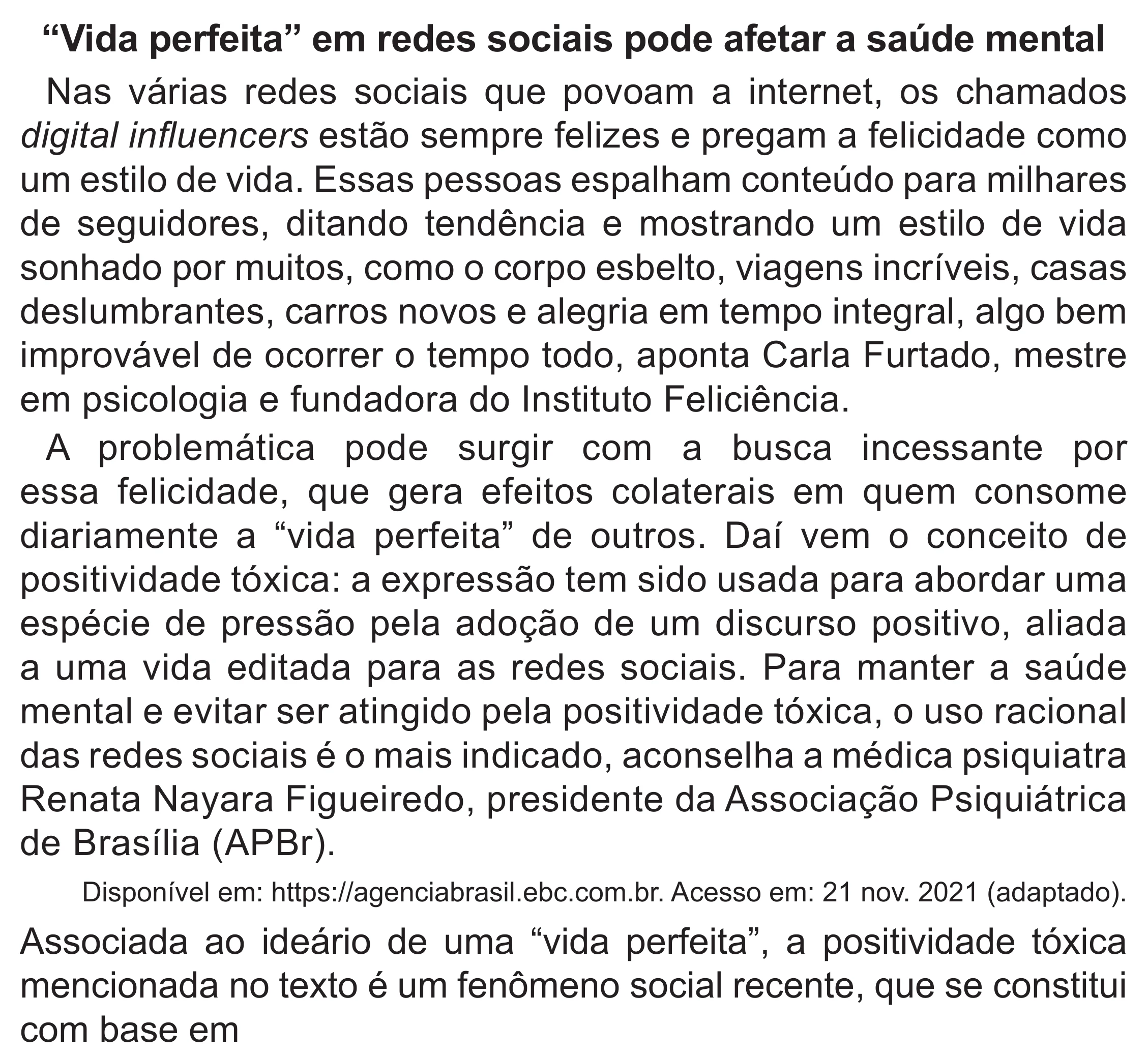 Enunciado original completo da questão 26 do ENEM 2022 - 1º Dia – Caderno 10 – Verde (Libras – Superampliada) – Aplicação Regular, página 31.