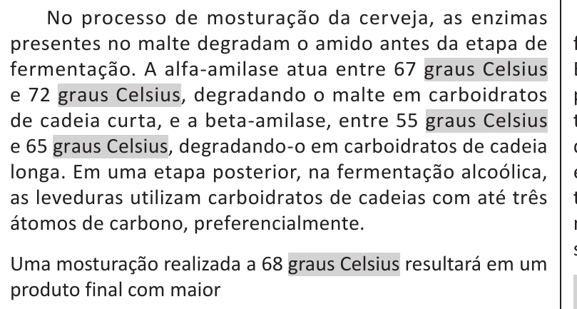 Enunciado original completo da questão 109 do ENEM 2025 - 2º Dia – Caderno 11 – Laranja (Braile e ledor) – Reaplicação - (Ledor), página 7.