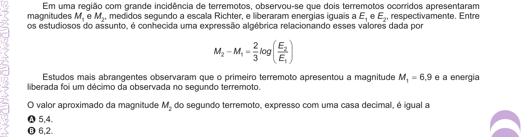 Enunciado original completo da questão 172 do ENEM 2024 - 2º Dia – Caderno 12 – Roxo (Libras) – Aplicação Regular, página 27.