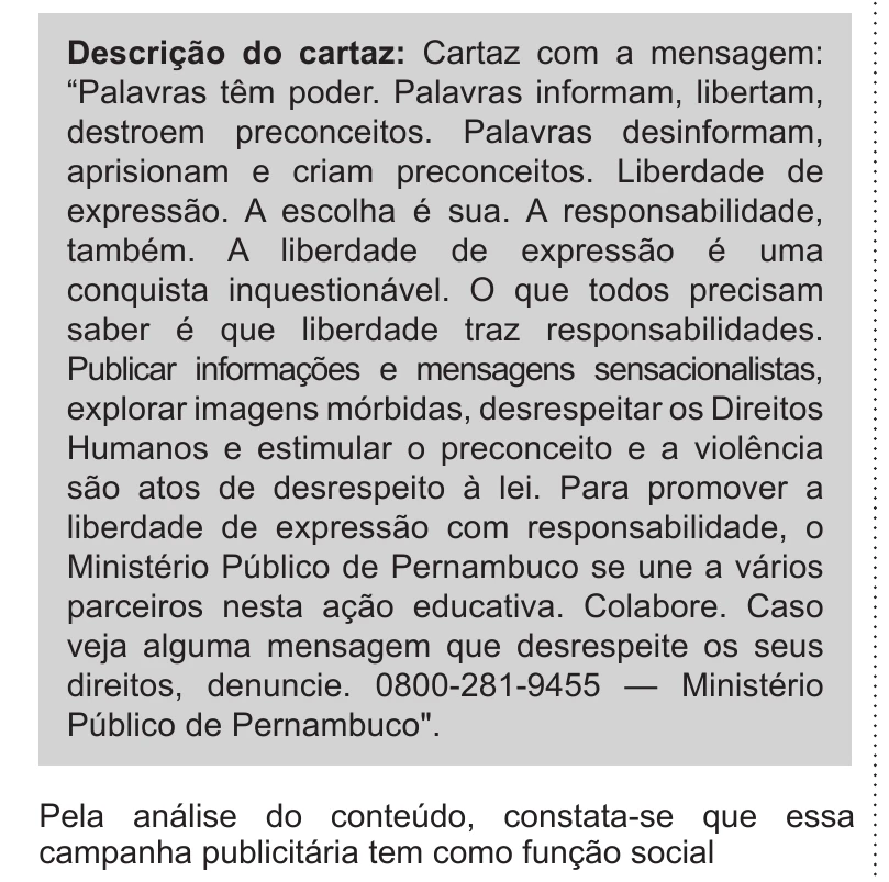 Enunciado original completo da questão 7 do ENEM 2019 - 1º Dia – Caderno 9 – Laranja (Braile e Ledor) – Aplicação Regular, página 6.