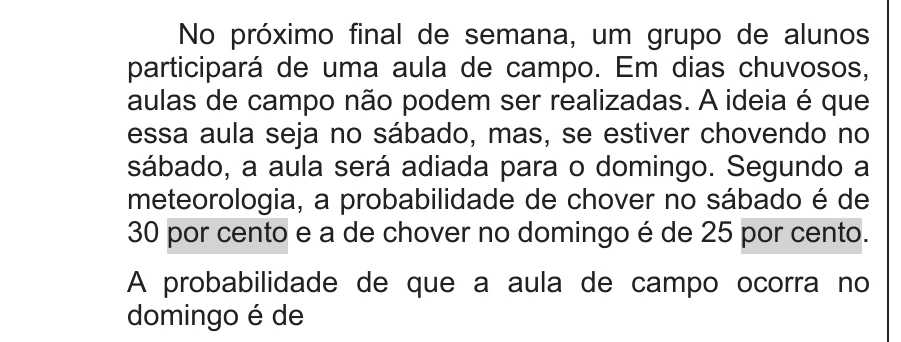 Enunciado original completo da questão 171 do ENEM 2015 - 2º Dia - Caderno 14 - Cinza – Reaplicação/PPL - Ledor, página 29.