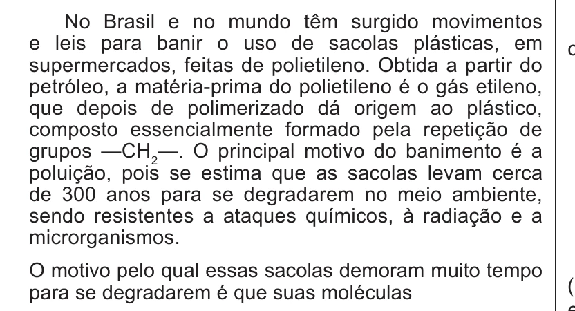Enunciado original completo da questão 76 do ENEM 2014 - 1º Dia – Caderno 3 – Branco – Reaplicação/PPL, página 26.