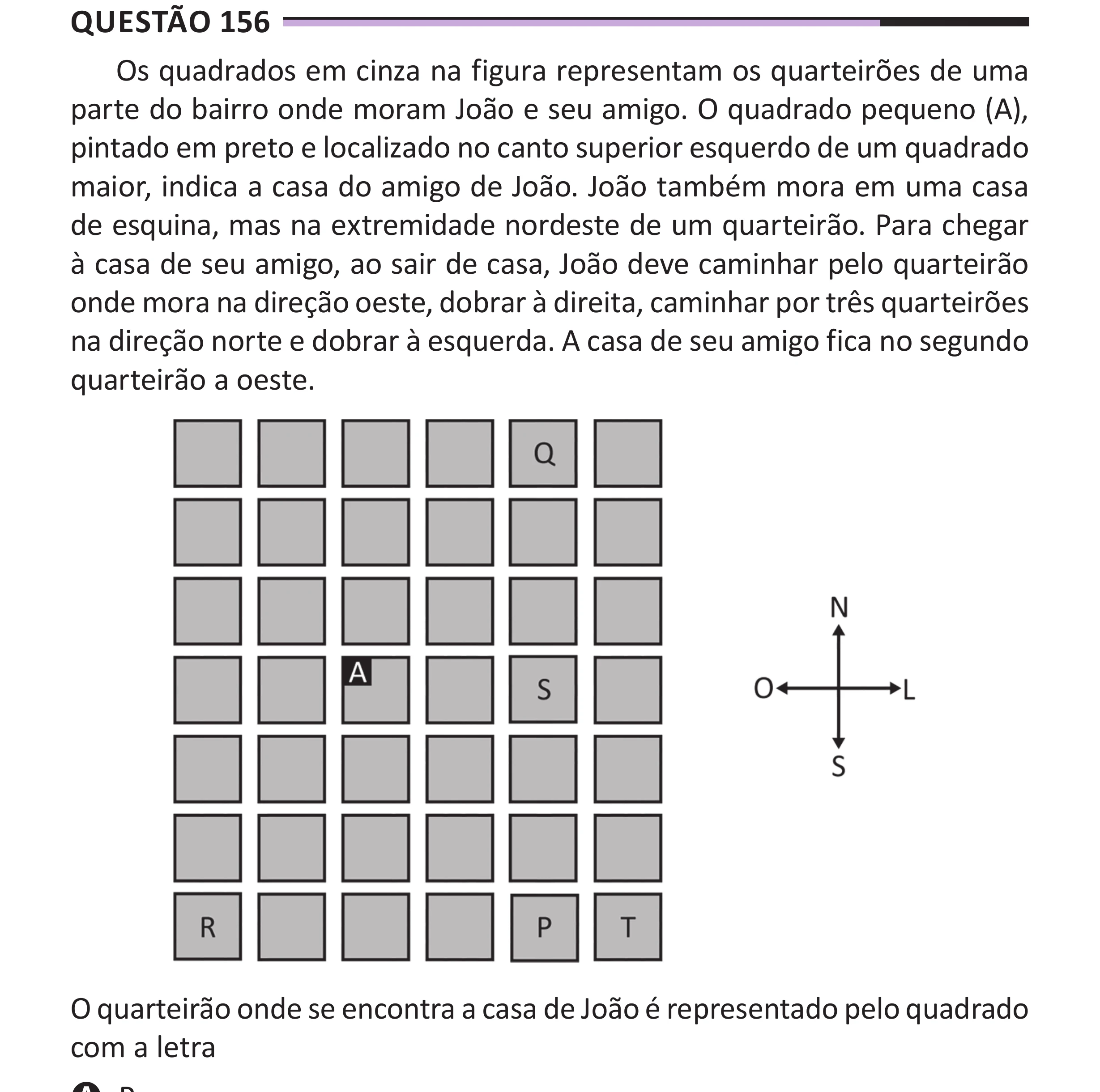 Enunciado original completo da questão 156 do ENEM 2025 - 2º Dia – Caderno 12 – Roxo (Libras) – Aplicação Regular - (Superampliada), página 70.