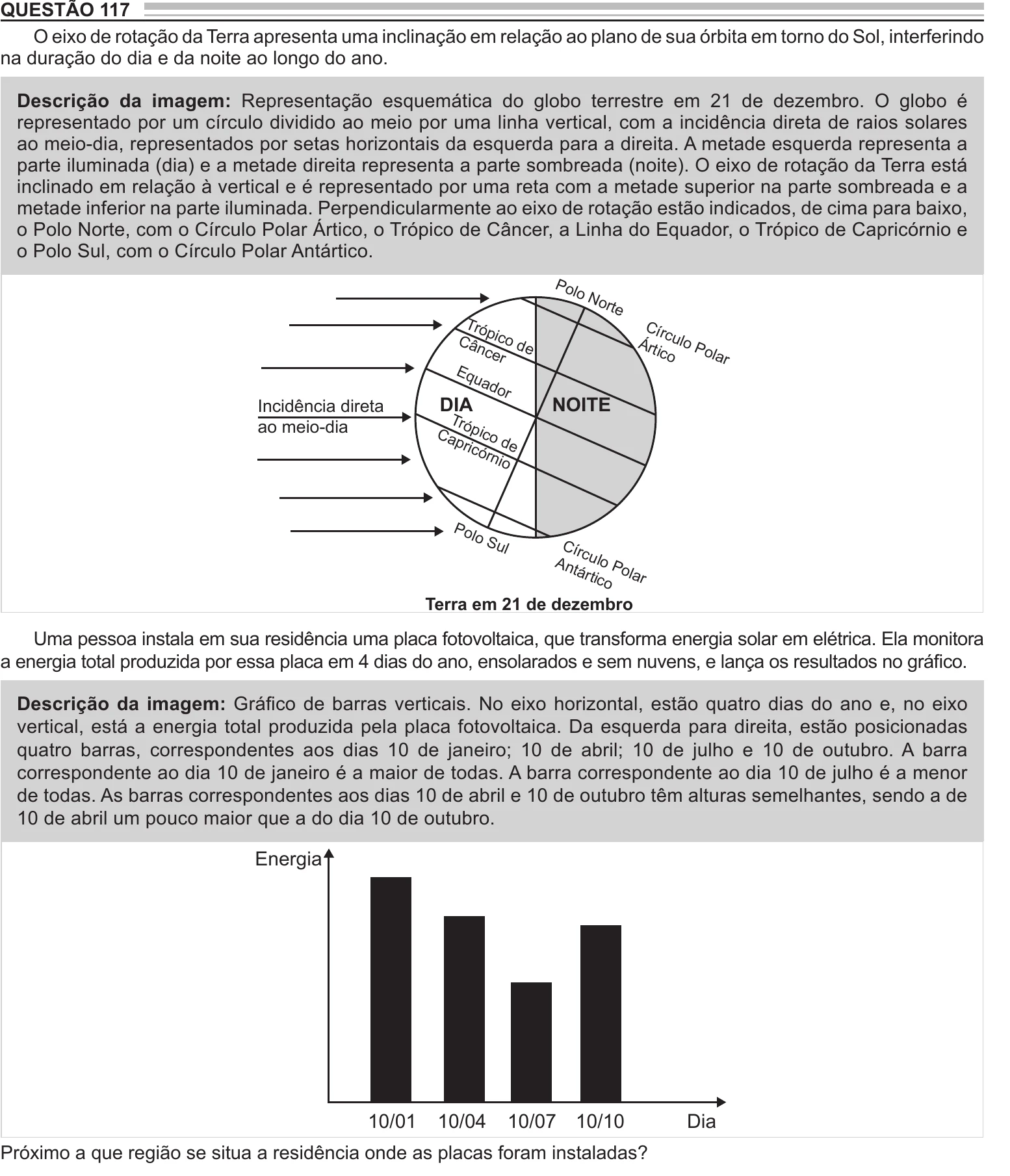 Enunciado original completo da questão 117 do ENEM 2022 - 2º Dia – Caderno 11 – Laranja (braile e ledor) – Aplicação Regular, página 11.