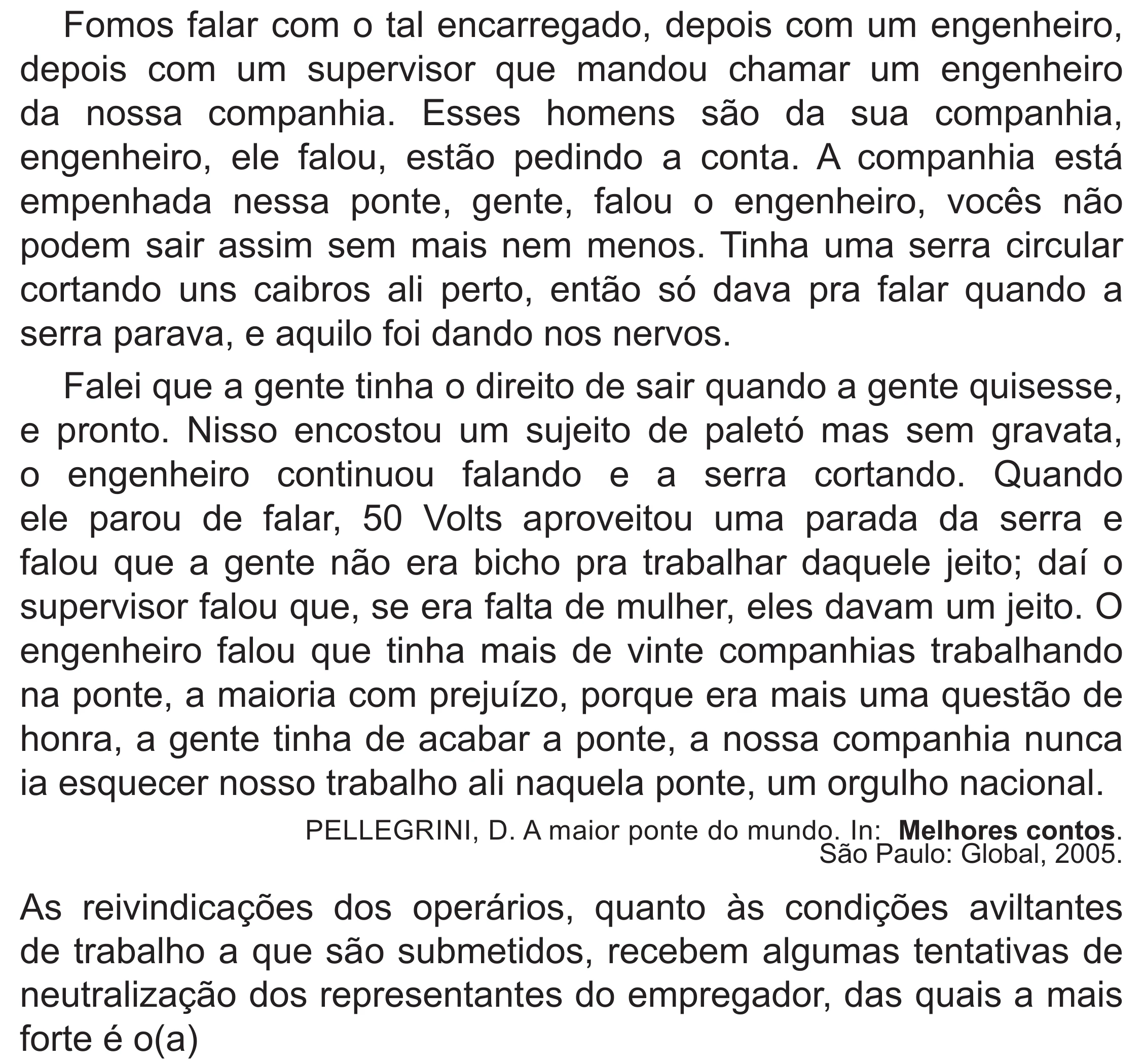 Enunciado original completo da questão 43 do ENEM 2020 - 1º Dia - Caderno 4 – Rosa (Superampliada) – Aplicação Regular, página 47.