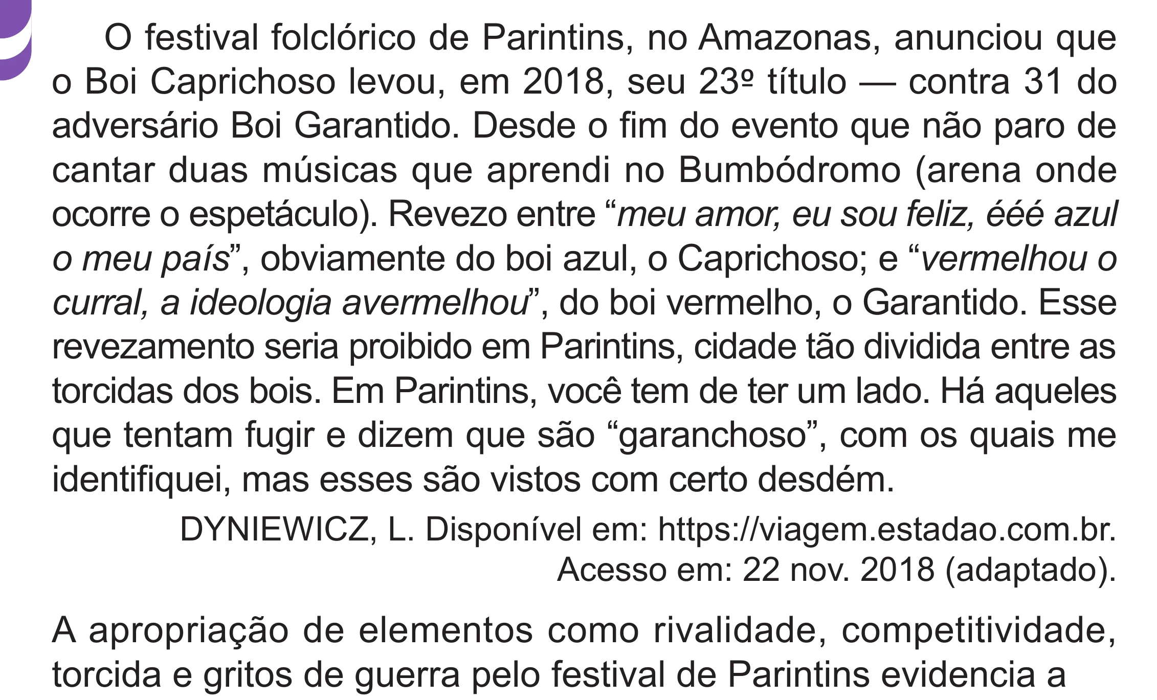 Enunciado original completo da questão 9 do ENEM 2024 - 1º Dia – Caderno 10 – Roxo (Libras) – Aplicação Regular - (Superampliada), página 16.