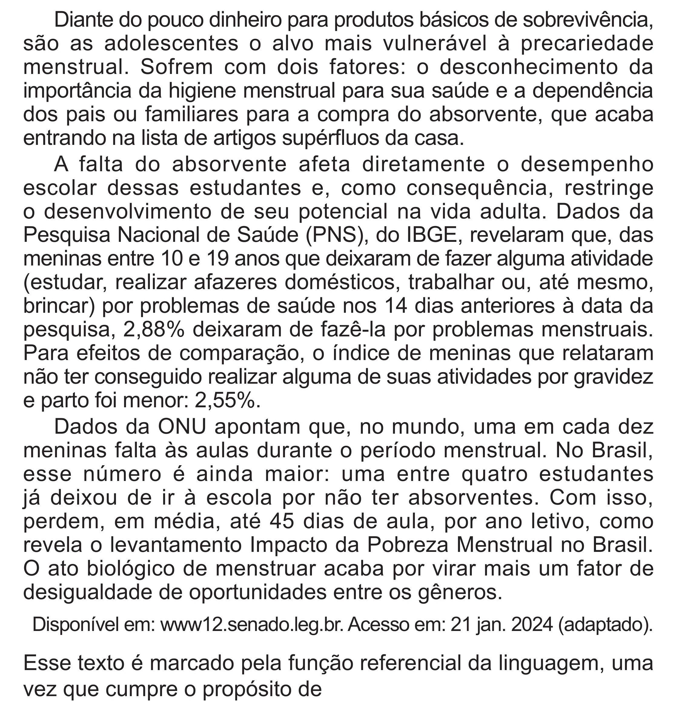 Enunciado original completo da questão 38 do ENEM 2024 - 1º Dia – Caderno 4 – Verde – Aplicação Regular - (Superampliada), página 49.