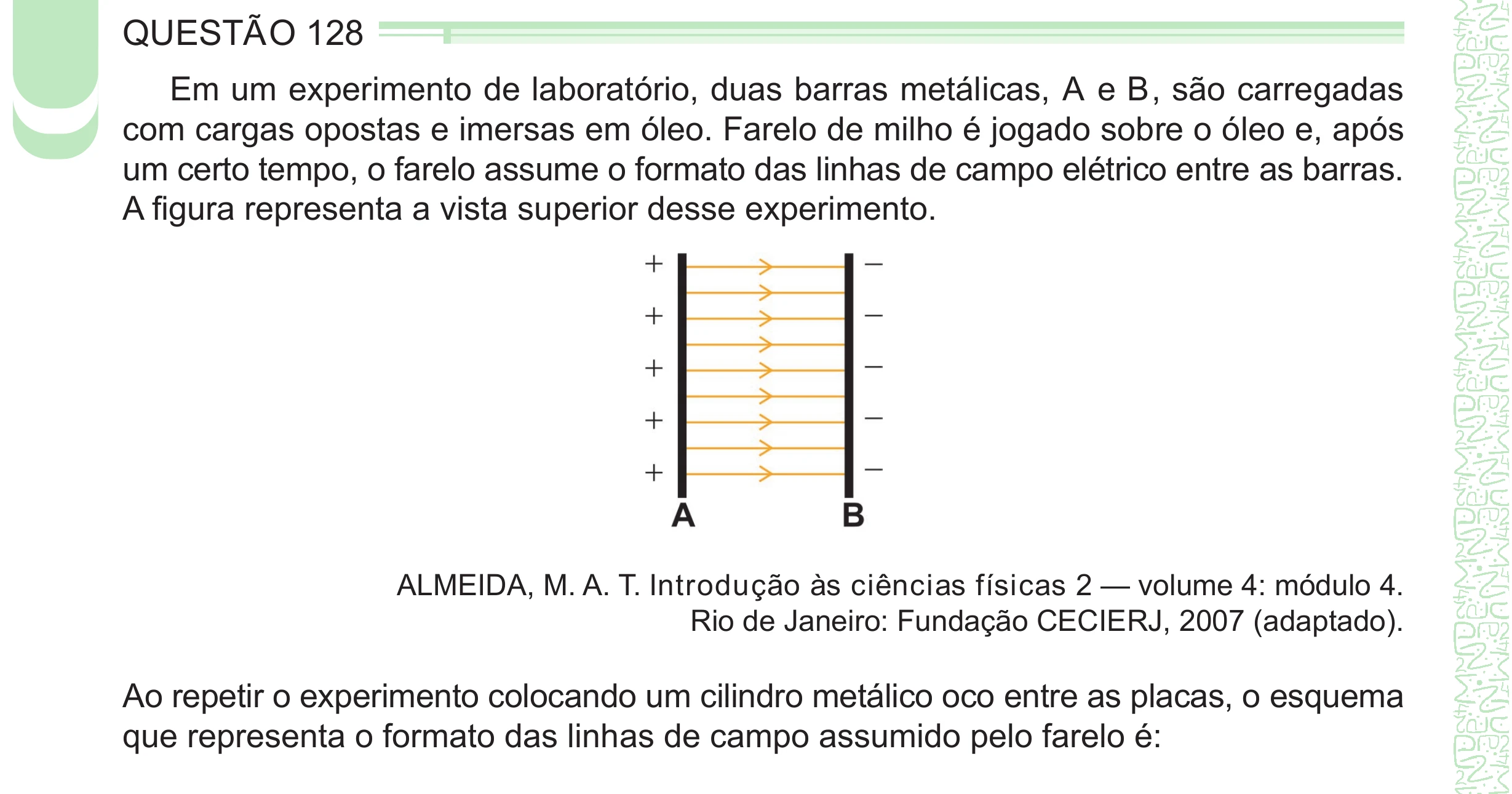 Enunciado original completo da questão 128 do ENEM 2024 - 2º Dia – Caderno 8 – Verde – Aplicação Regular - (Ampliada), página 24.