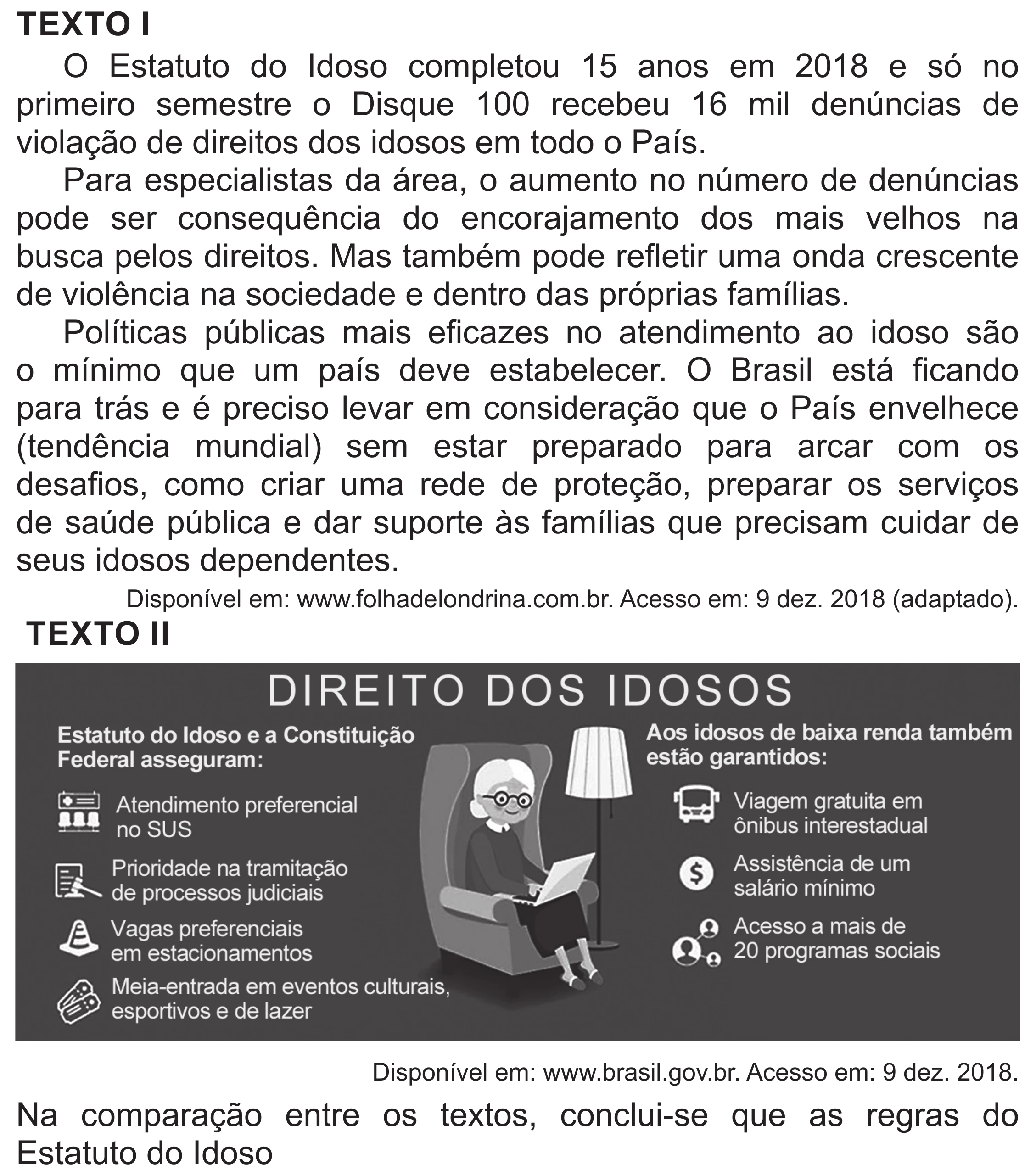 Enunciado original completo da questão 39 do ENEM 2019 - 1º Dia – Caderno 2 – Amarelo (Superampliada) – Aplicação Regular, página 42.
