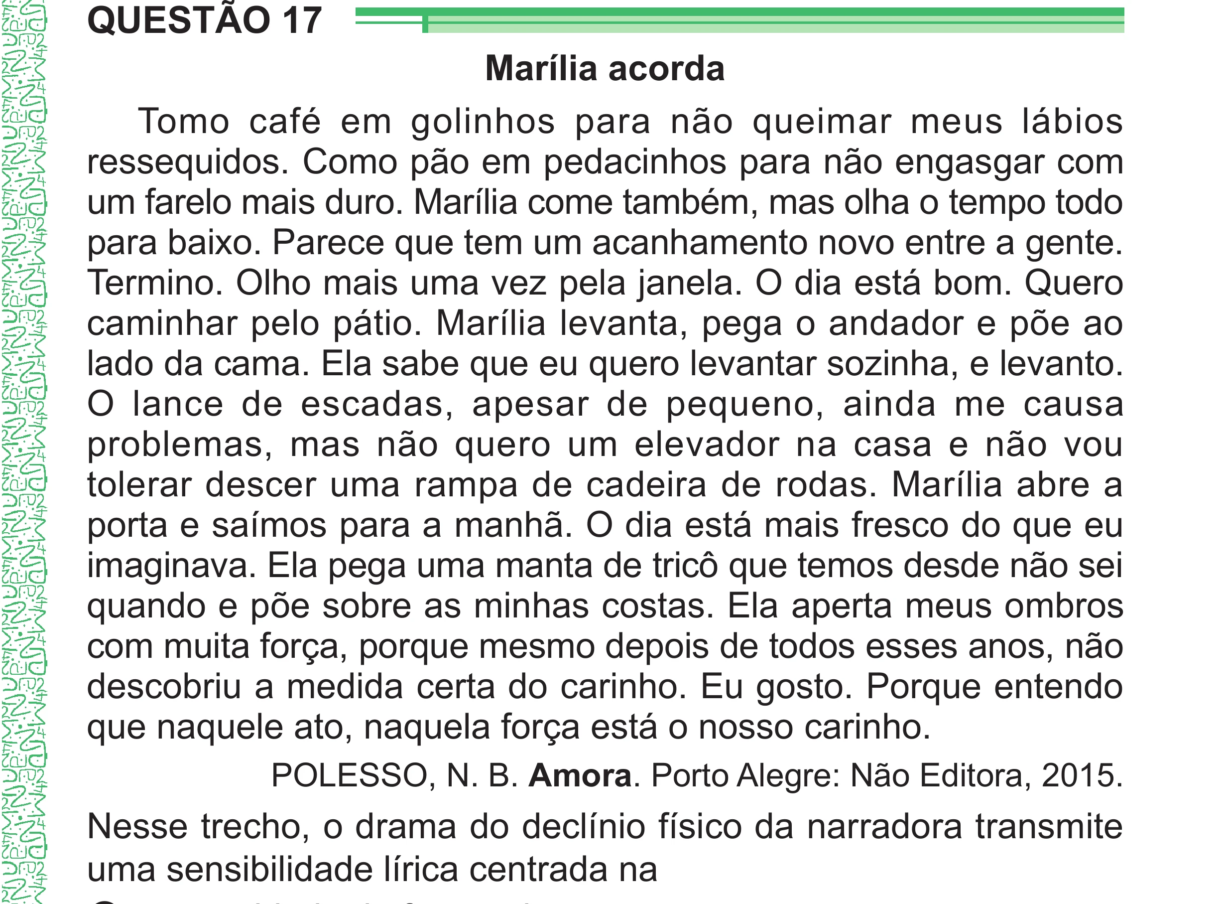 Enunciado original completo da questão 17 do ENEM 2024 - 1º Dia – Caderno 4 – Verde – Aplicação Regular - (Superampliada), página 25.