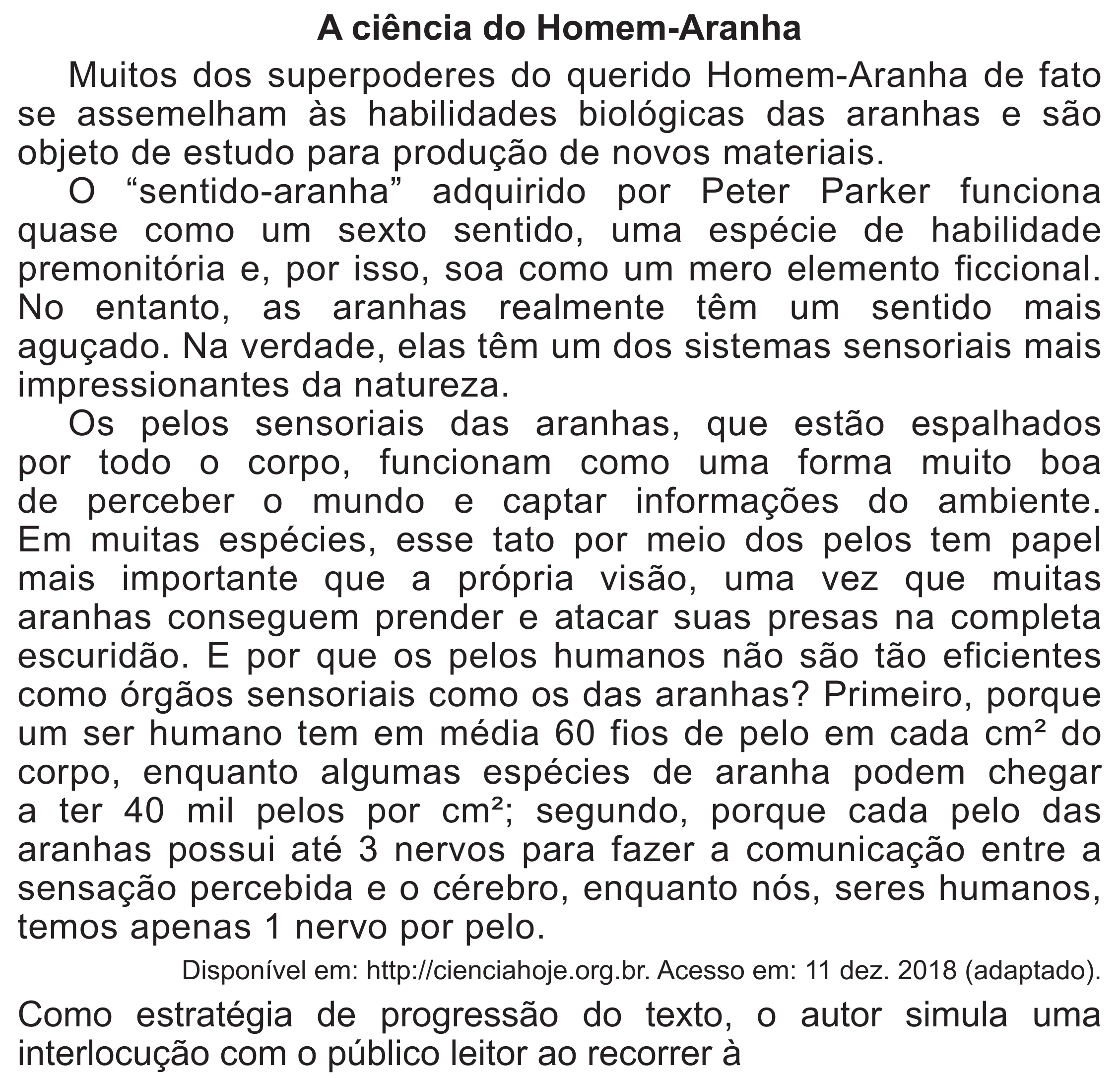 Enunciado original completo da questão 26 do ENEM 2019 - 1º Dia – Caderno 2 – Amarelo (Superampliada) – Aplicação Regular, página 30.