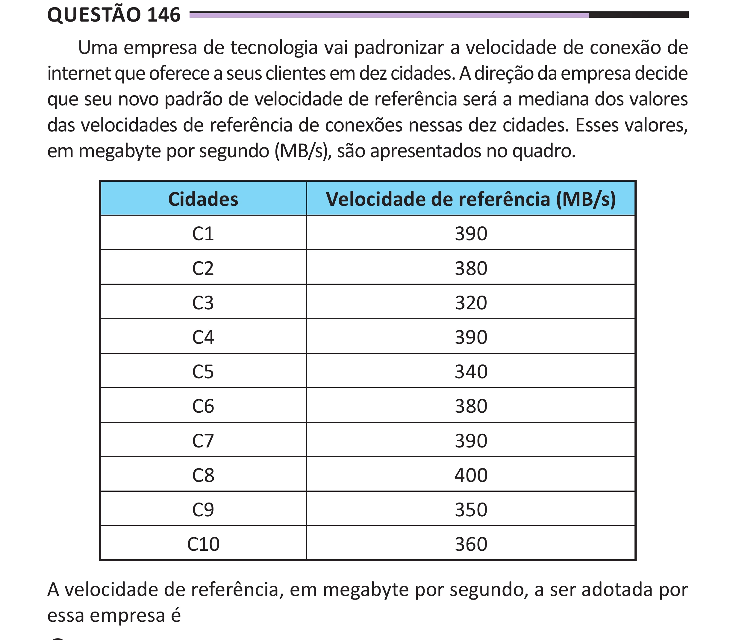 Enunciado original completo da questão 146 do ENEM 2025 - 2º Dia – Caderno 12 – Roxo (Libras) – Aplicação Regular - (Superampliada), página 59.