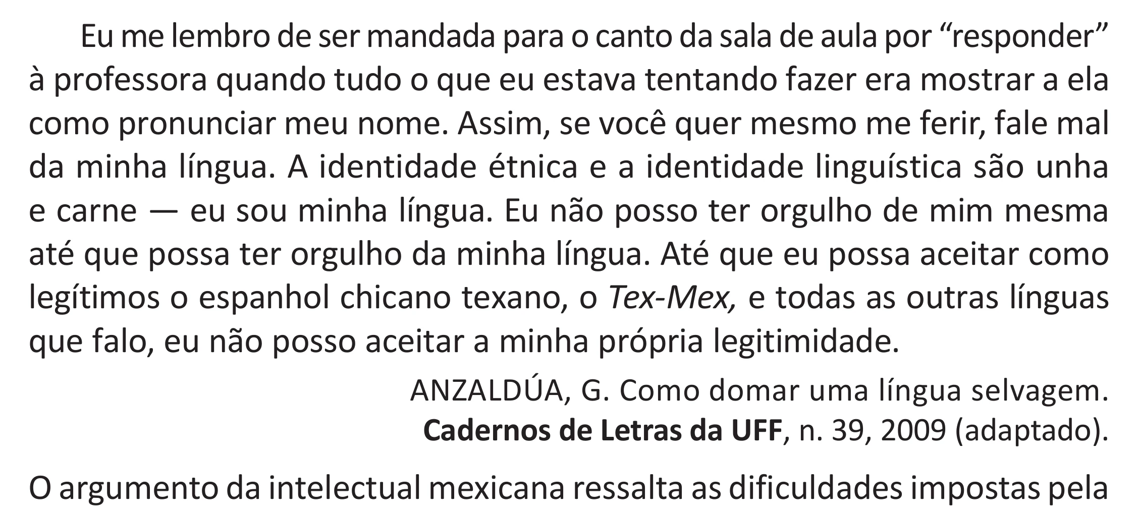 Enunciado original completo da questão 50 do ENEM 2025 - 1º Dia – Caderno 9 – Laranja (Braile e ledor) – Aplicação Regular - (Superampliada) - Belém, Ananindeua e Marituba, página 60.