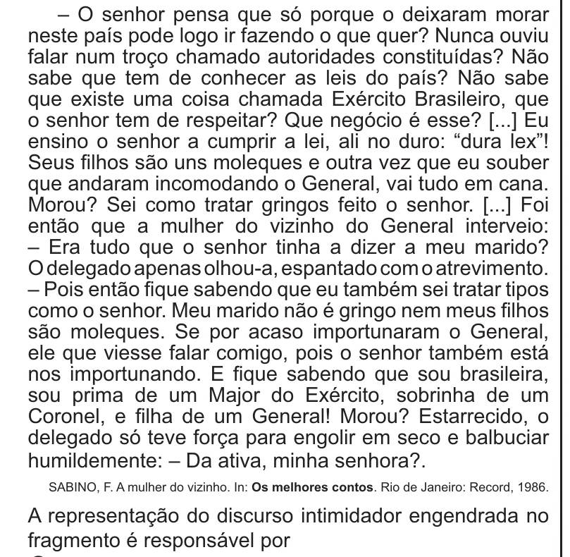Enunciado original completo da questão 19 do ENEM 2021 - 1º Dia – Caderno 10 – Verde (Libras) – Aplicação Regular, página 10.