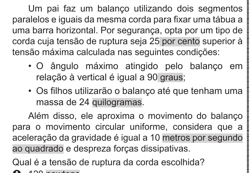 Enunciado original completo da questão 111 do ENEM 2022 - 2º Dia – Caderno 11 – Laranja (braile e ledor) – Aplicação Regular, página 9.