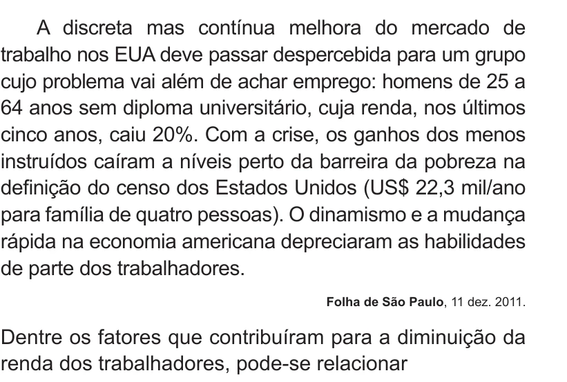 Enunciado original completo da questão 28 do ENEM 2014 - 1º Dia – Caderno 3 – Branco – Terceira aplicação, página 10.