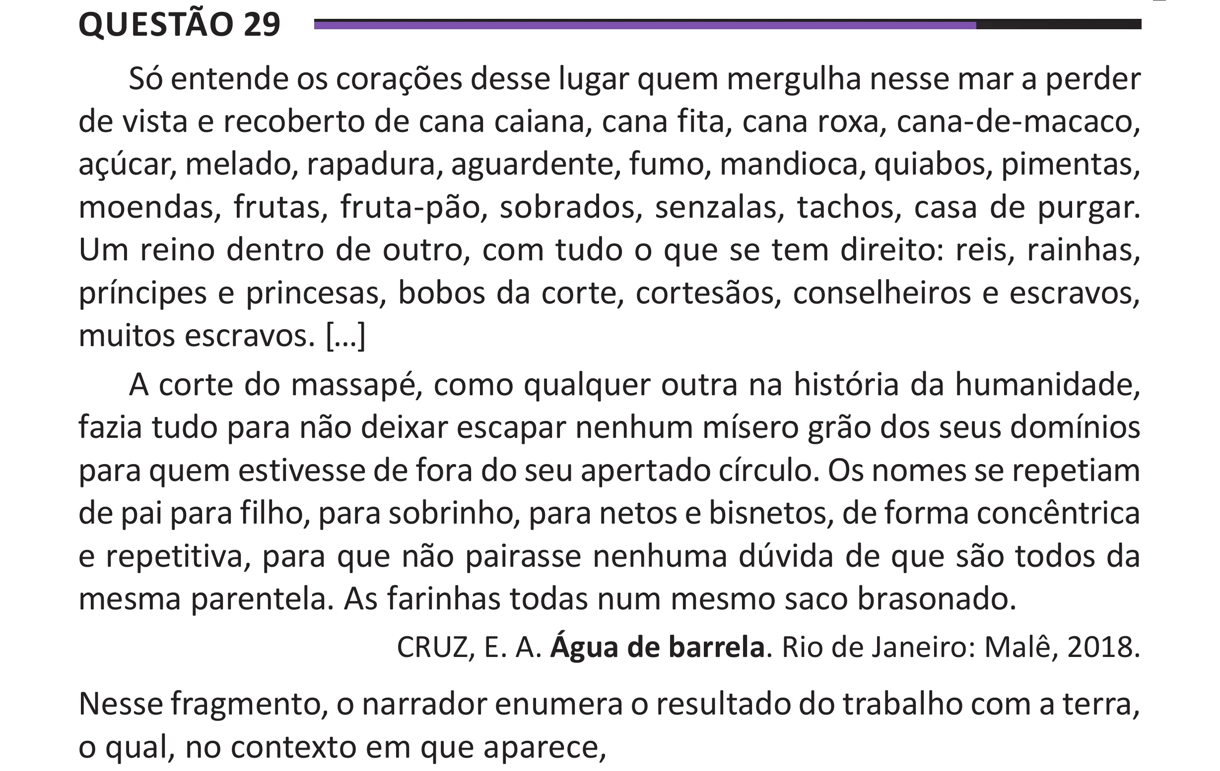 Enunciado original completo da questão 29 do ENEM 2025 - 1º Dia – Caderno 10 – Roxo (Libras) – Aplicação Regular - (Superampliada), página 35.