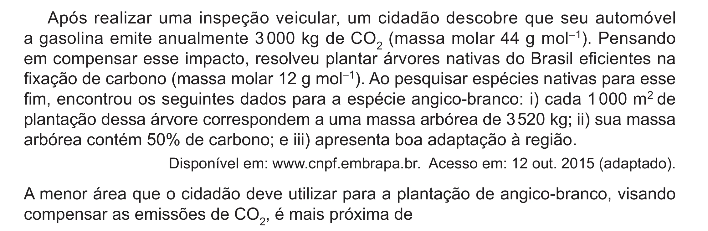 Enunciado original completo da questão 110 do ENEM 2024 - 2º Dia – Caderno 8 – Verde (Ampliada) – Reaplicação/PPL, página 13.
