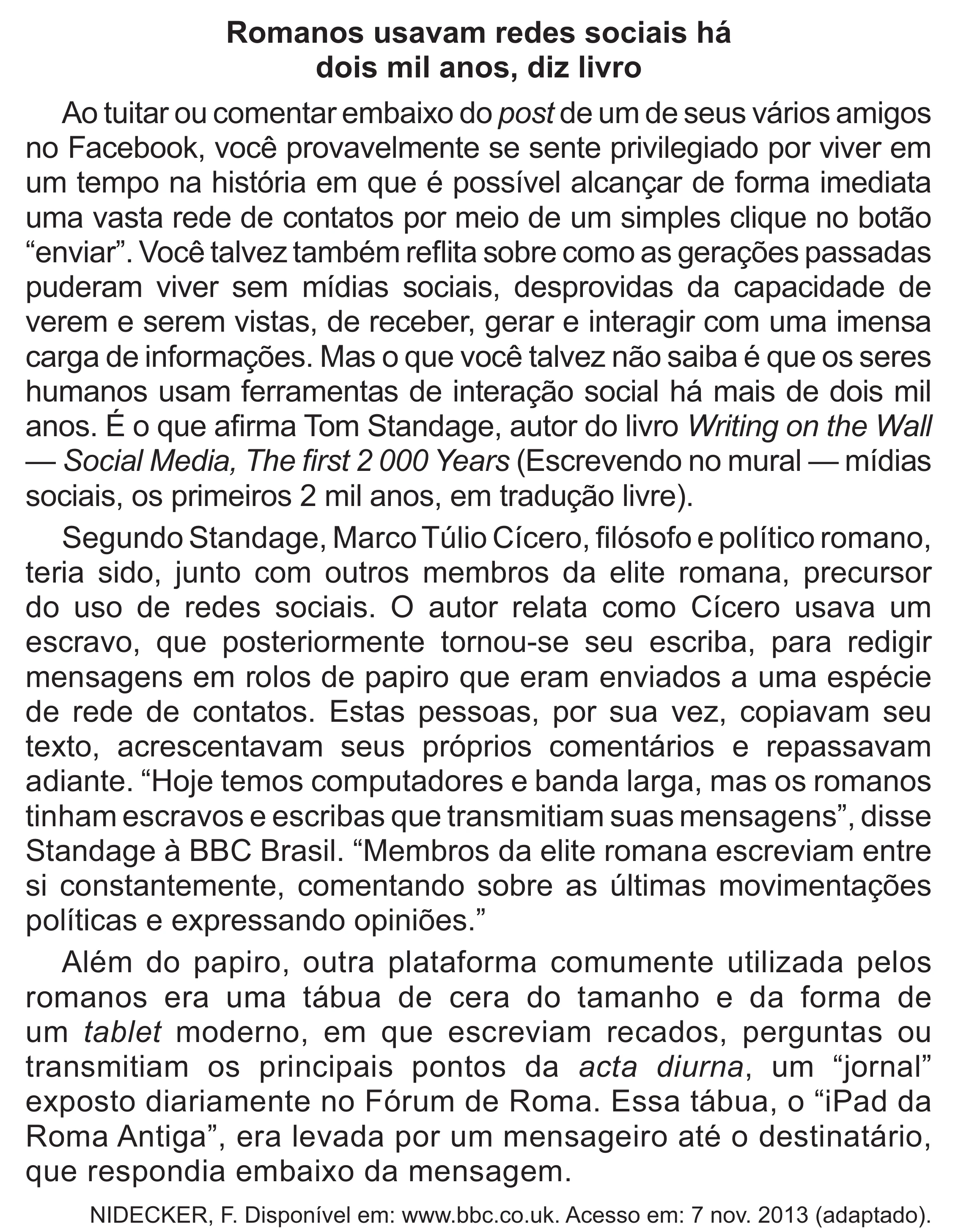 Enunciado original completo da questão 6 do ENEM 2017 - 1º Dia - Caderno 1 - Azul (Superampliada) – Aplicação regular, página 12.