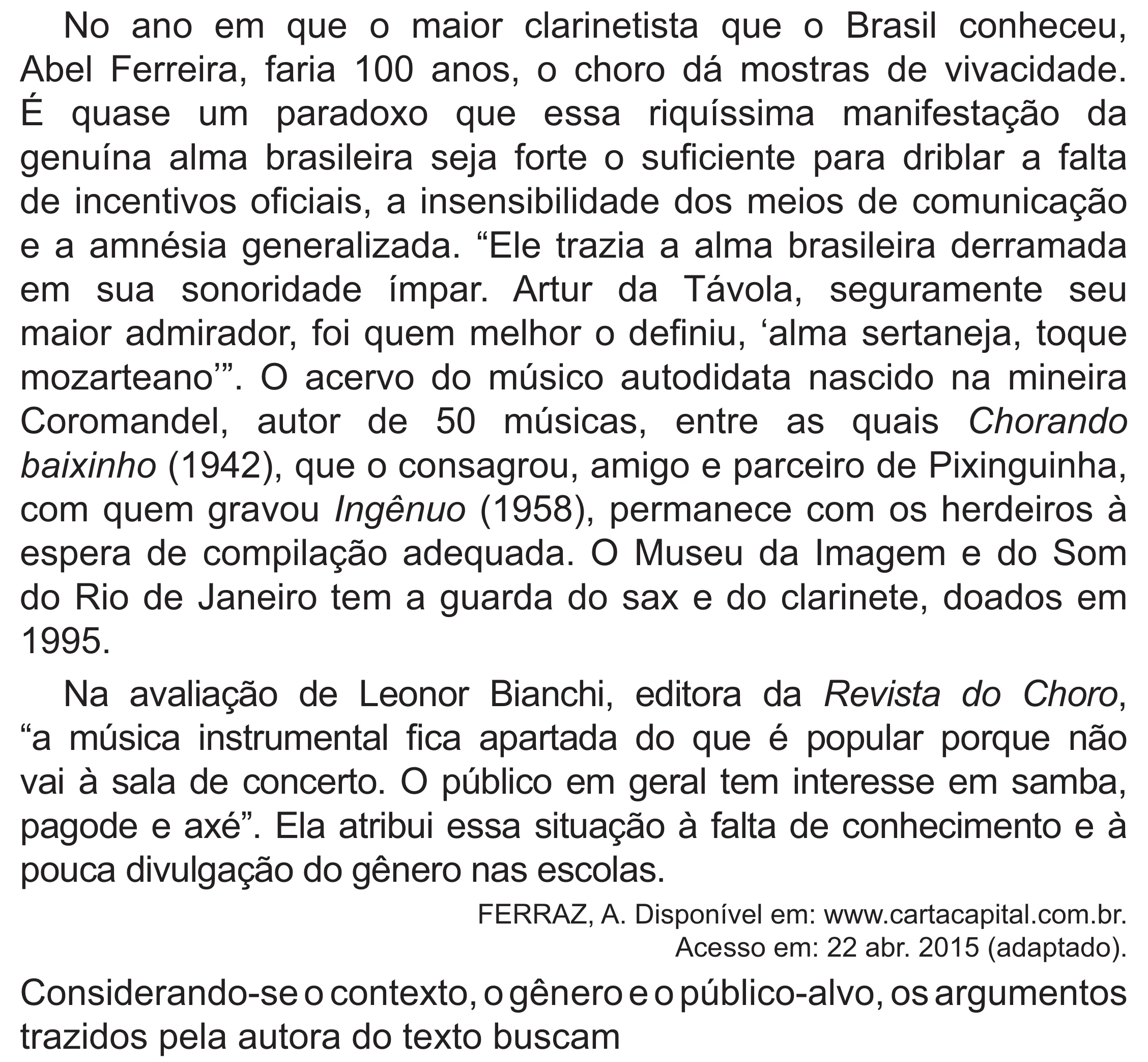 Enunciado original completo da questão 8 do ENEM 2021 - 1º Dia – Caderno 2 – Amarelo (Superampliada) – Aplicação Regular, página 14.