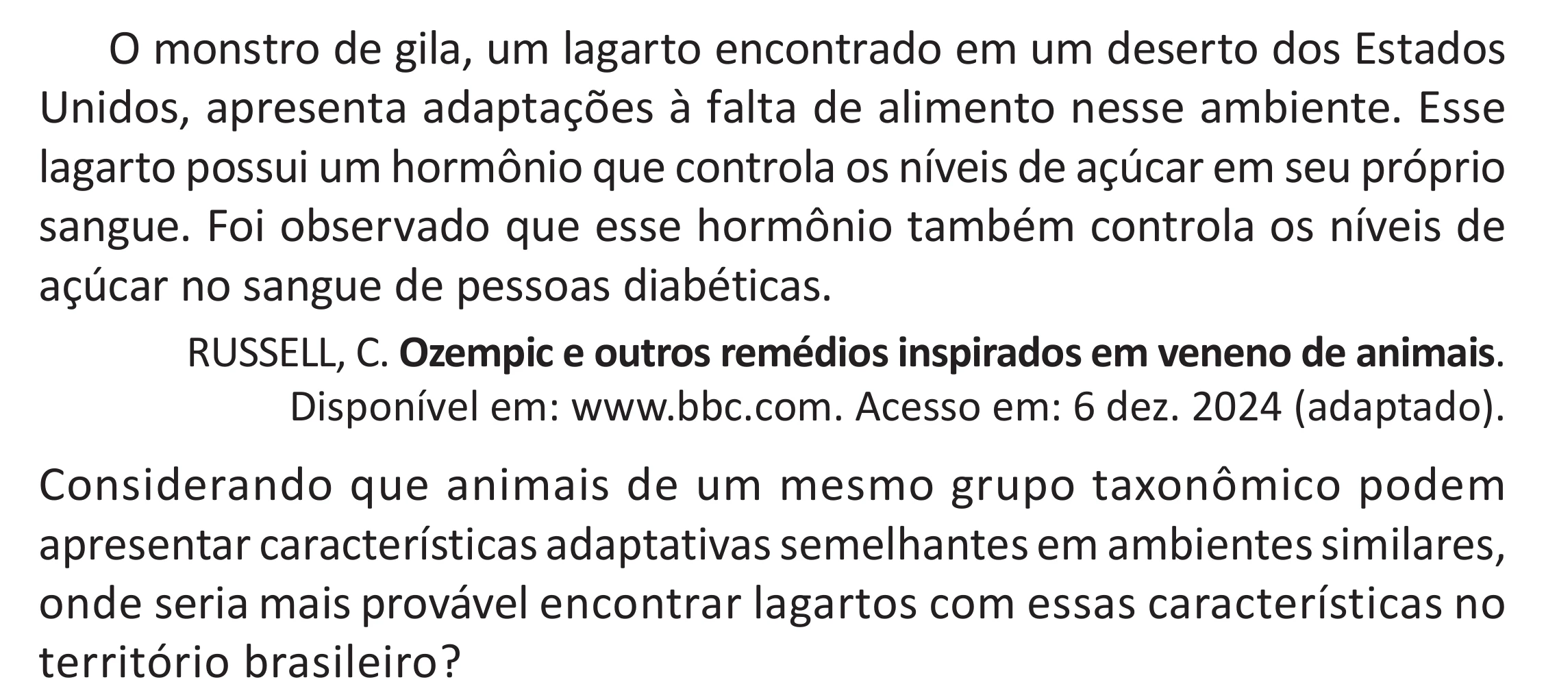 Enunciado original completo da questão 91 do ENEM 2025 - 2º Dia – Caderno 11 – Laranja (Braile e ledor) – Aplicação Regular - (Superampliada), página 3.