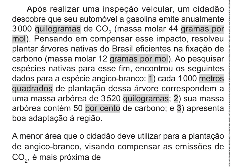 Enunciado original completo da questão 110 do ENEM 2024 - 2º Dia – Caderno 11 – Laranja (braile e ledor) – Reaplicação/PPL, página 7.