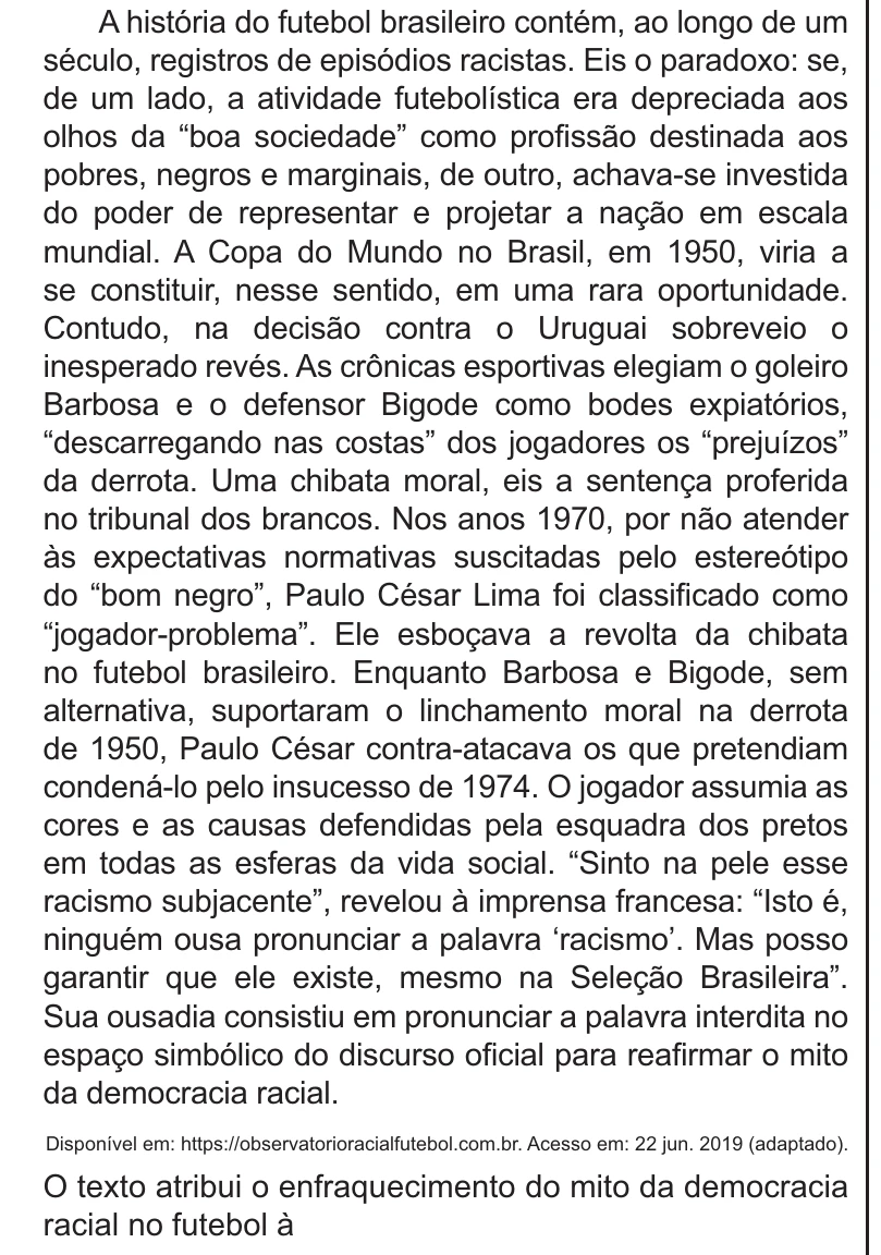 Enunciado original completo da questão 37 do ENEM 2021 - 1º Dia – Caderno 10 – Verde (Libras) – Aplicação Regular, página 17.