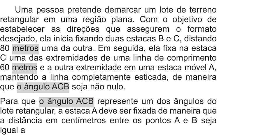 Enunciado original completo da questão 155 do ENEM 2015 - 2º Dia - Caderno 14 - Cinza – Reaplicação/PPL - Ledor, página 24.
