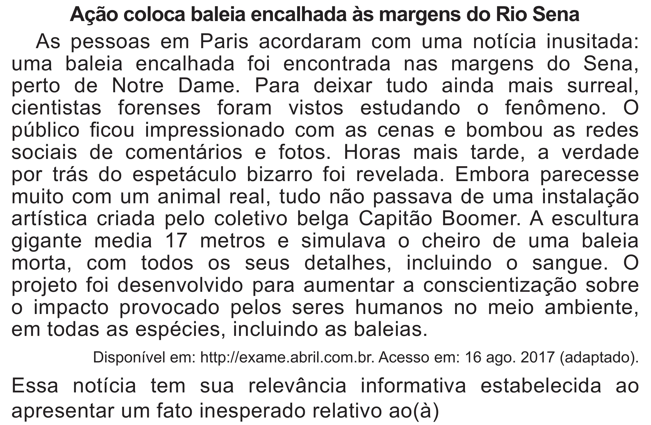 Enunciado original completo da questão 13 do ENEM 2020 - 1º Dia – Caderno 4 – Rosa (Superampliada) – Reaplicação/PPL, página 23.