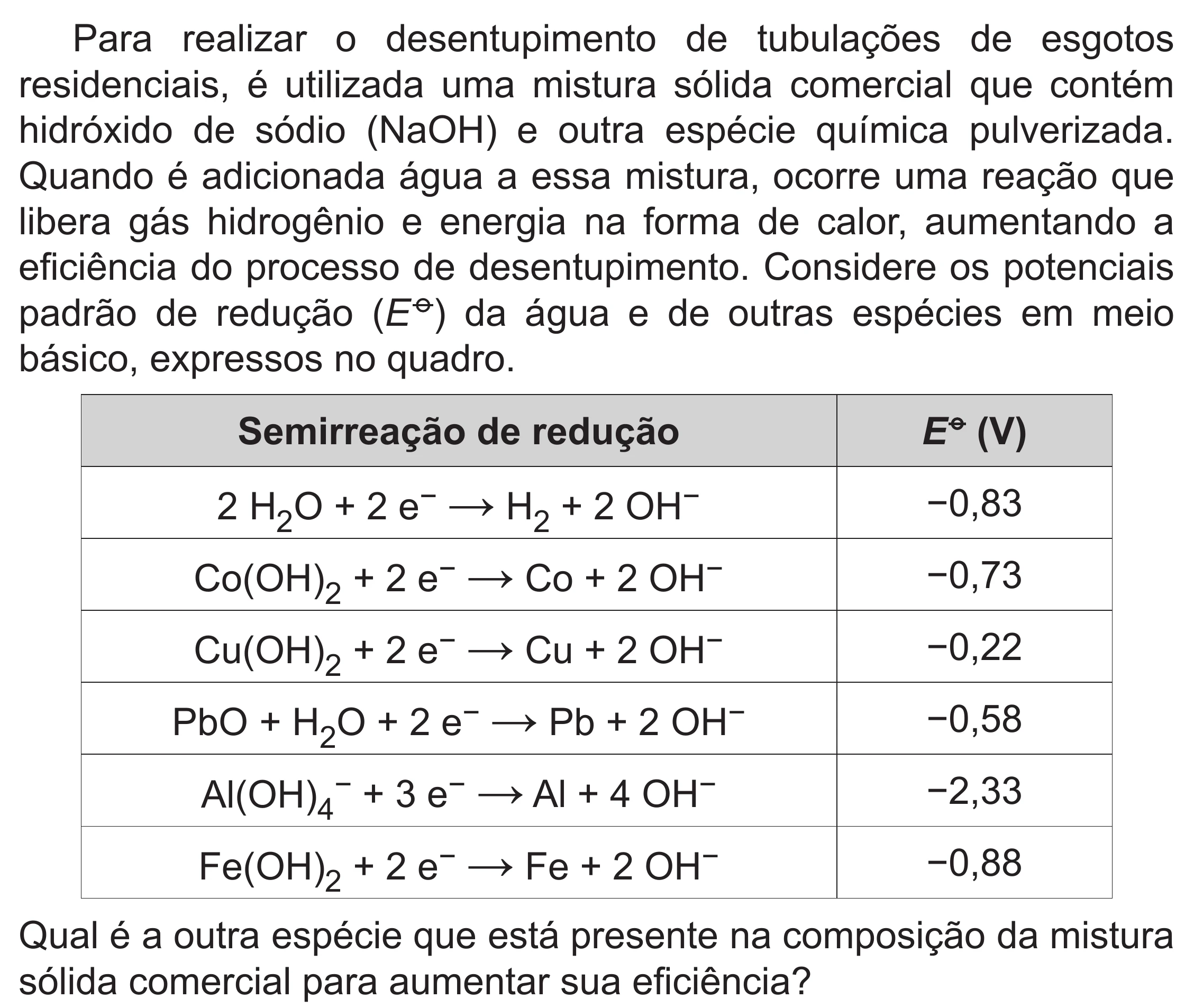 Enunciado original completo da questão 133 do ENEM 2019 - 2º Dia – Caderno 6 – Cinza (Superampliada) – Aplicação Regular, página 39.