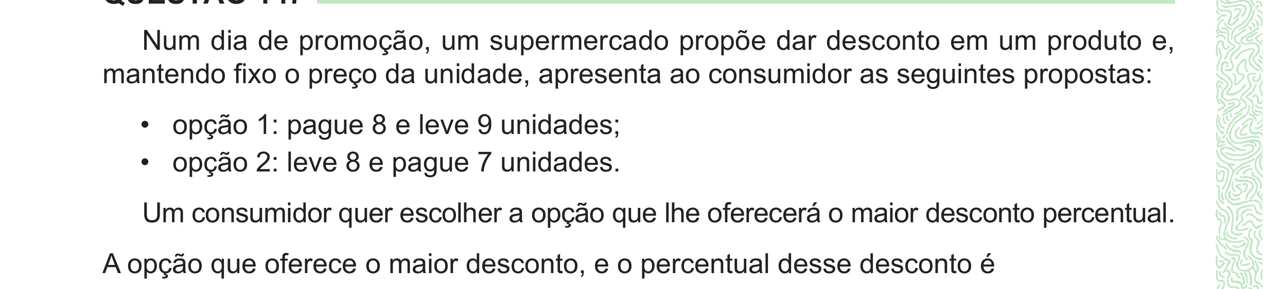 Enunciado original completo da questão 147 do ENEM 2024 - 2º Dia – Caderno 8 – Verde (Ampliada) – Reaplicação/PPL, página 40.