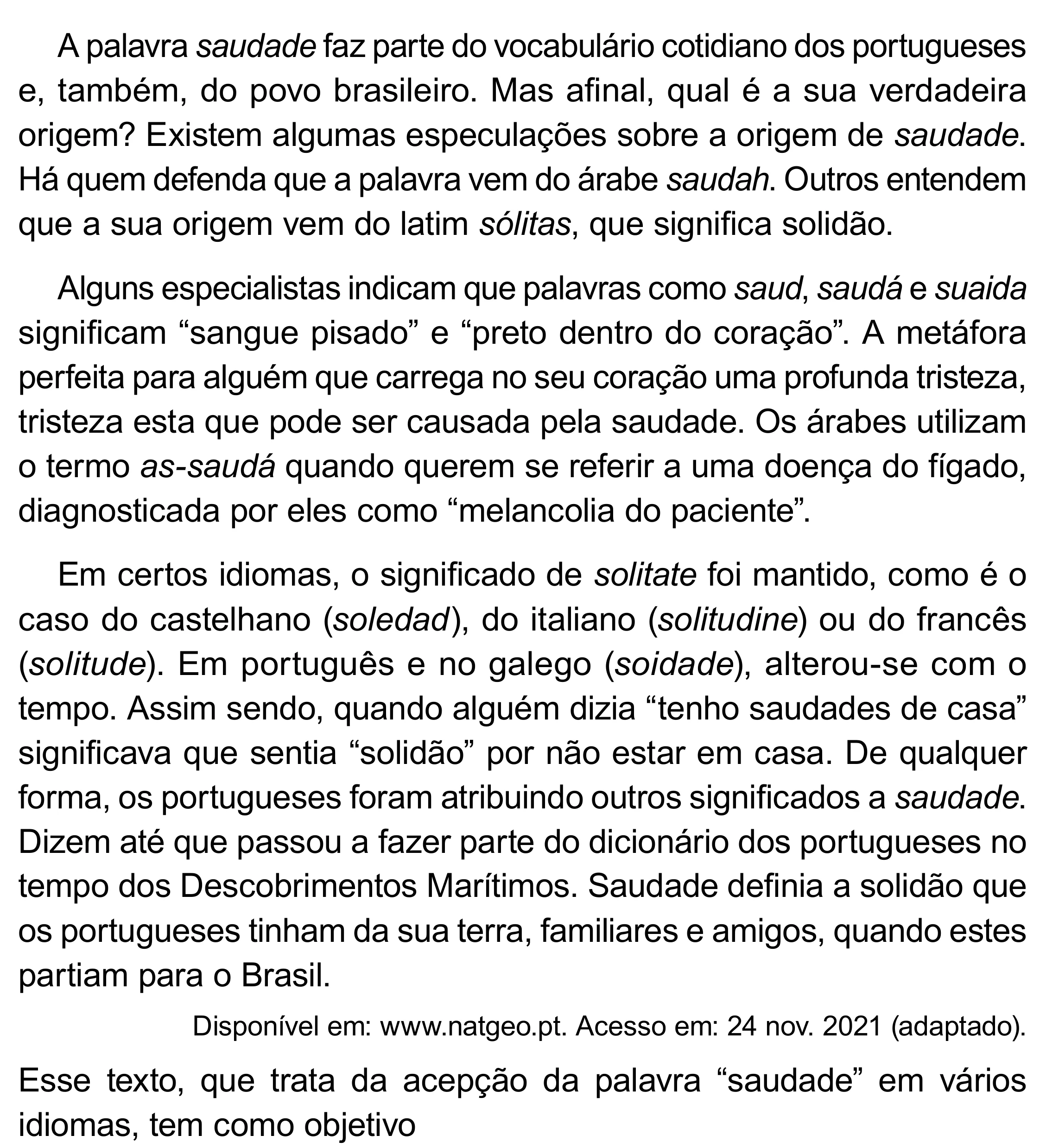 Enunciado original completo da questão 29 do ENEM 2023 - 1º Dia – Caderno 4 – Rosa (Superampliada) – Reaplicação/PPL, página 35.
