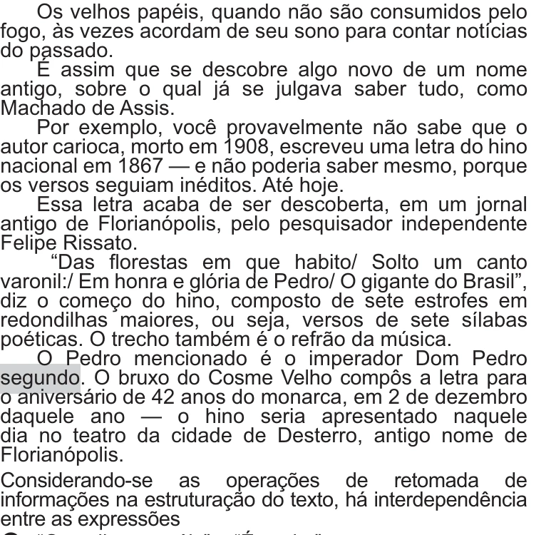 Enunciado original completo da questão 20 do ENEM 2021 - 1º Dia – Caderno 9 – Laranja (Braile e ledor) – Aplicação Regular, página 10.