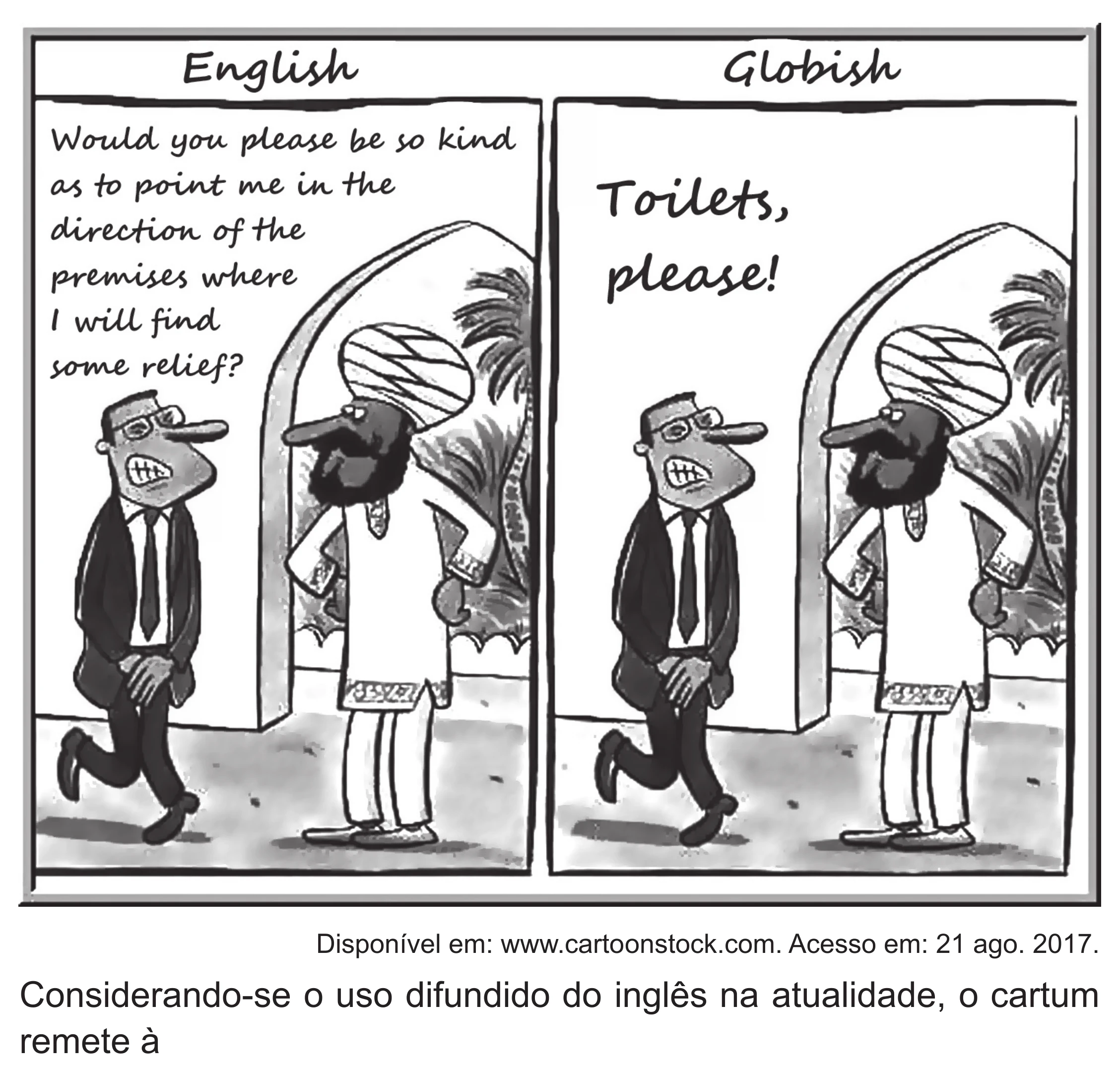 Enunciado original completo da questão 5 (inglês) do ENEM 2020 - 1º Dia – Caderno 4 – Rosa (Superampliada) – Reaplicação/PPL, página 7.
