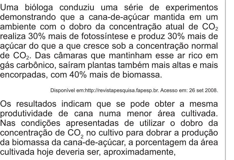 Enunciado original completo da questão 169 do ENEM 2010 - 2º Dia – Caderno 6 – Cinza – Reaplicação/PPL, página 29.