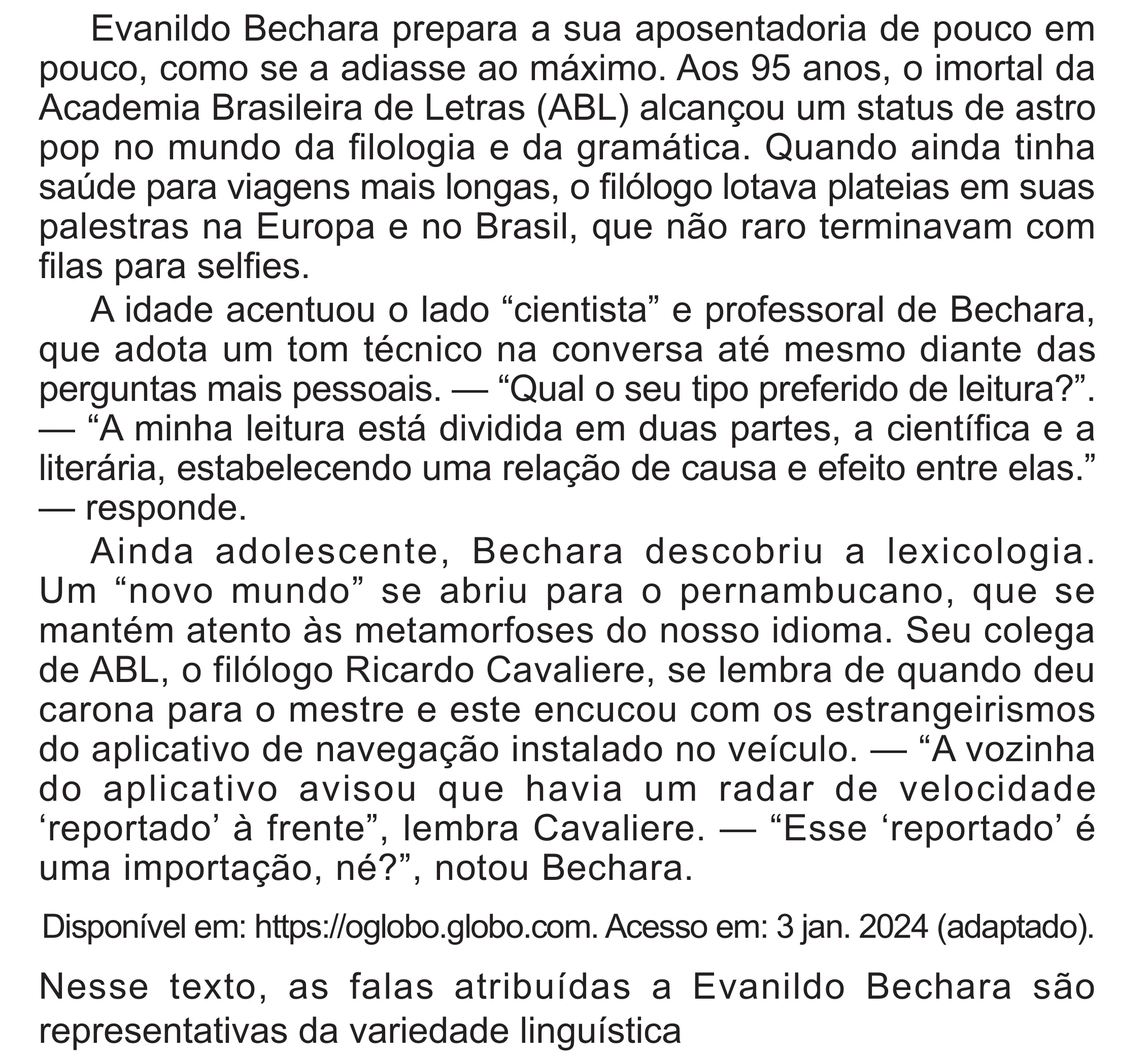 Enunciado original completo da questão 45 do ENEM 2024 - 1º Dia – Caderno 10 – Roxo (Libras) – Aplicação Regular - (Superampliada), página 57.