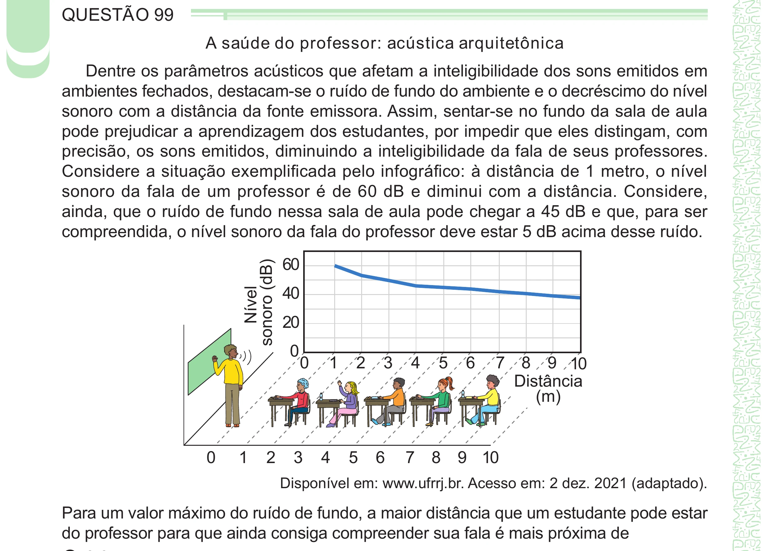 Enunciado original completo da questão 99 do ENEM 2024 - 2º Dia – Caderno 8 – Verde – Aplicação Regular - (Ampliada), página 6.