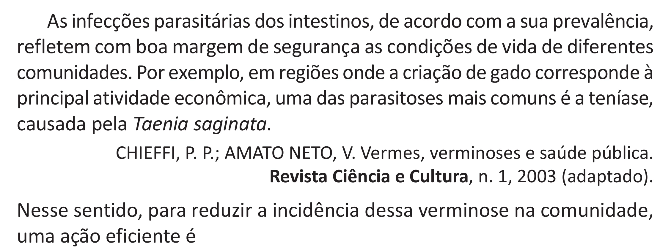 Enunciado original completo da questão 124 do ENEM 2025 - 2º Dia – Caderno 11 – Laranja (Braile e ledor) – Reaplicação - (Superampliada), página 36.