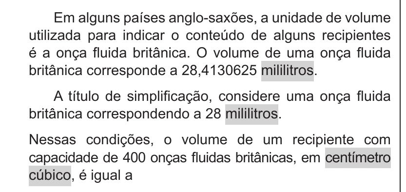 Enunciado original completo da questão 139 do ENEM 2017 - 2º Dia - Caderno 11 - Laranja – Reaplicação/PPL - Ledor, página 17.