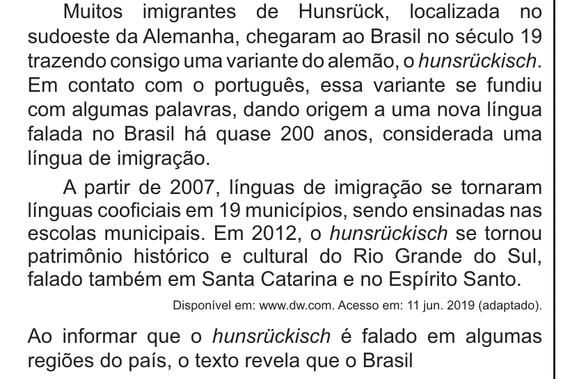 Enunciado original completo da questão 41 do ENEM 2021 - 1º Dia – Caderno 1 – Azul – Reaplicação/PPL/Segunda Oportunidade, página 18.