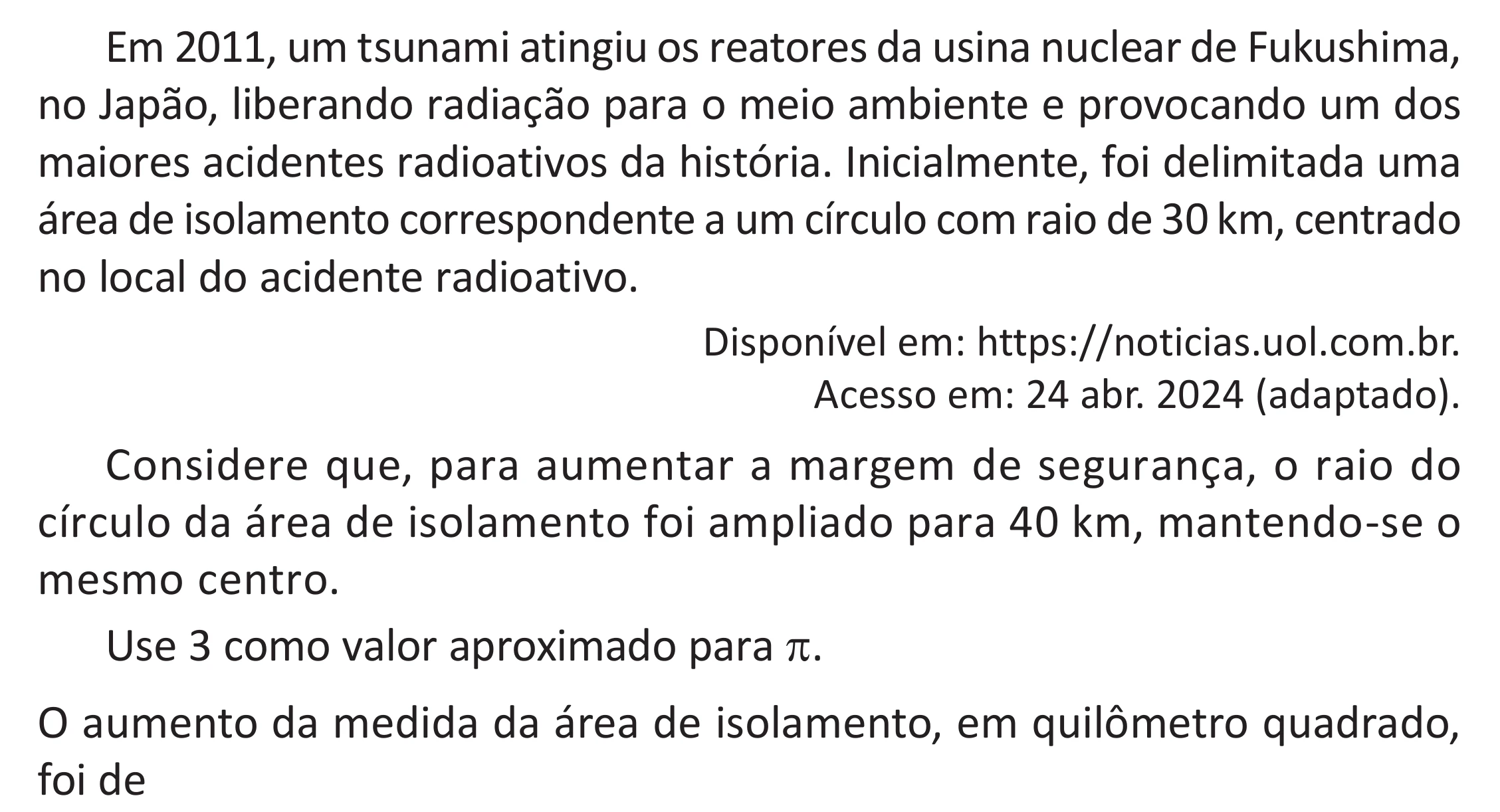 Enunciado original completo da questão 164 do ENEM 2025 - 2º Dia – Caderno 11 – Laranja (Braile e ledor) – Aplicação Regular - (Superampliada) - Belém, Ananindeua e Marituba, página 78.
