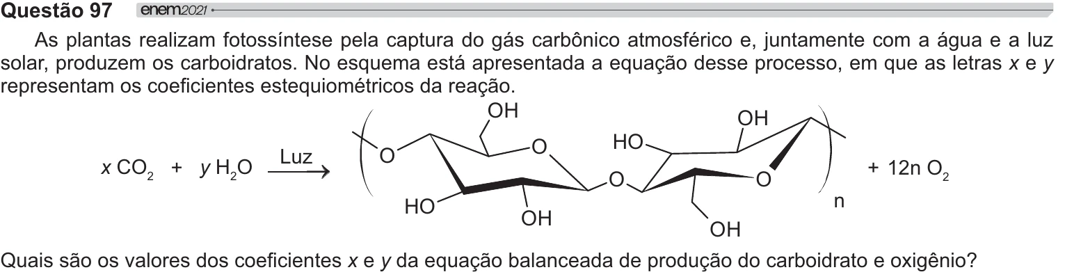 Enunciado original completo da questão 97 do ENEM 2021 - 2º Dia – Caderno 7 – Azul – Reaplicação/PPL/Segunda Oportunidade, página 3.