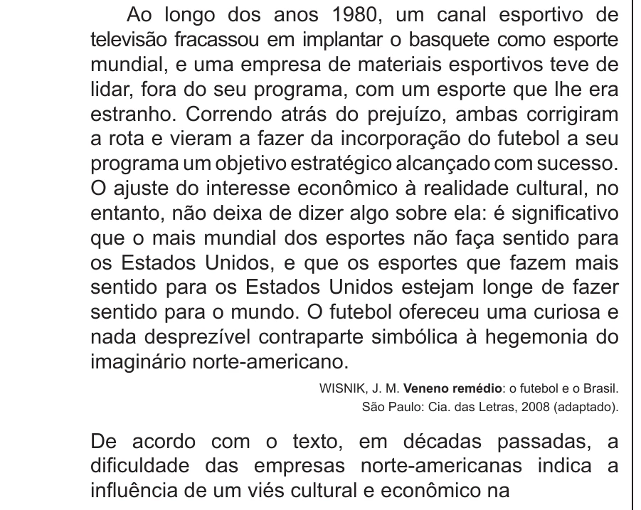 Enunciado original completo da questão 40 do ENEM 2017 - 1º Dia - Caderno 1 - Azul – Reaplicação/PPL, página 17.